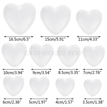 

White Modelling Foam Heart Polystyrene Styrofoam Ball Crafts For DIY Christmas Wedding Party Supplies Decoration Ornament