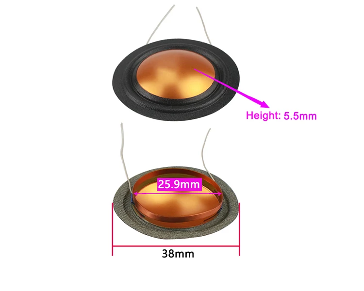 Ghxamp 25,9 мм 4ohm твитер звуковая катушка шелк+ титановая диафрагма ВЧ запчасти та же Сторона круглый медный провод 1 пара