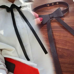 New Leather Bow Knot Necklace Collar Fashion Punk Bow Tie Neckcloth Clothing Accessories For Women collier femme