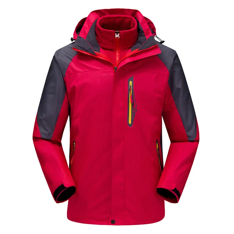 Зимний Лыжный светильник для мужчин, уличная теплая водонепроницаемая куртка для сноуборда, Походов, Кемпинга, альпинизма, лыжного спорта - Цвет: Красный