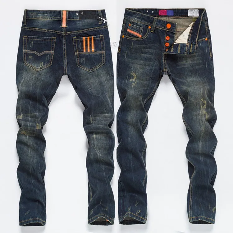 

Hot Sale Fashion Men Jeans Dsel Brand Straight Fit Ripped Jeans Italian Designer 100% Cotton Distressed Denim Jeans Homme