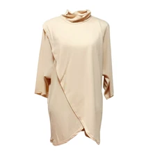 Women Pullovers Dress Turtleneck Irregular Pull Femme Autumn Winter Apricot Party Dress Sexy Slit Fasion Casual Ladies Vestidos