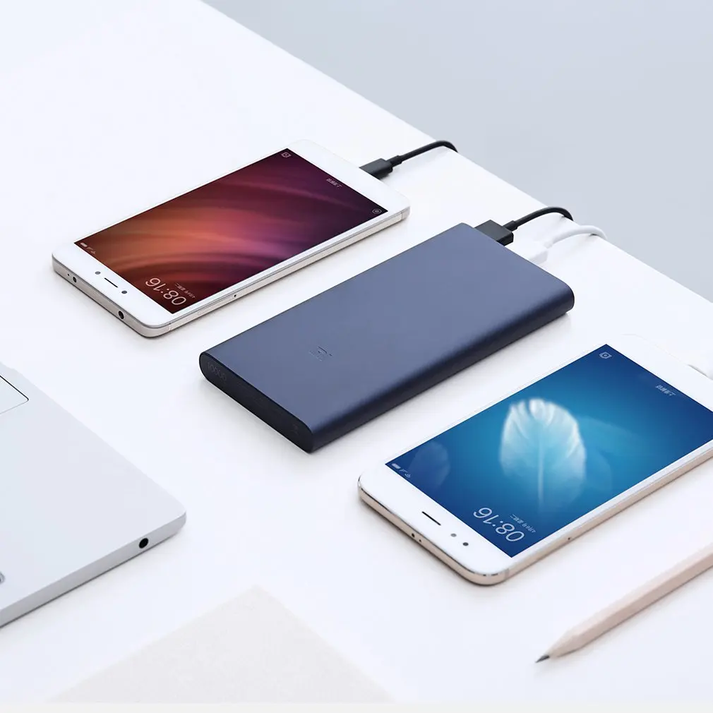  Xiaomi 10000mAh Mi Power Bank 2i External Battery Bank 18W Quick Charge Powerbank 10000 PLM09ZM wit
