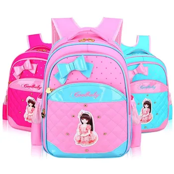 

Fashion Students School Backpack For Girls Cute Bow Tie Decoration 2017 New Super Light Children School Bag Mochila