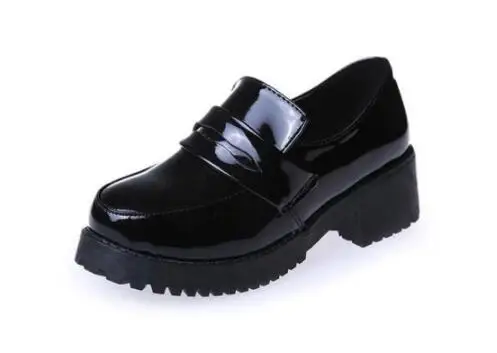 COVOYYAR/ г.; черные женские туфли-оксфорды; сезон весна-осень; обувь на платформе в стиле Лолиты; женская повседневная обувь; туфли-лодочки на низком каблуке без застежки для девочек; WHH179