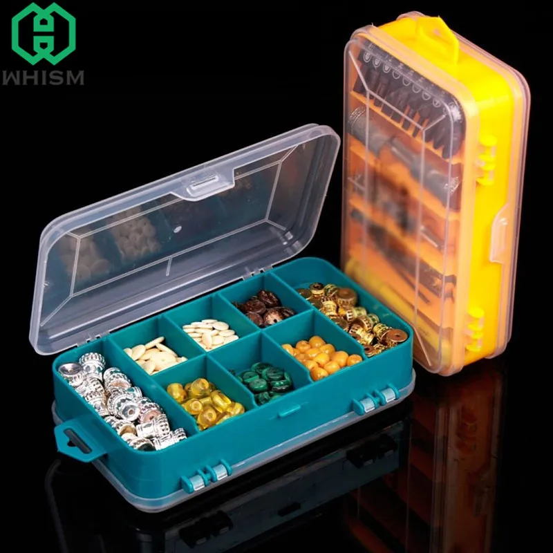 

WHISM Double Side Toolbox Electronic Parts Toolbox Plastic Casket Transparent Screw Component Storage Box Jewelry Bead Organizer