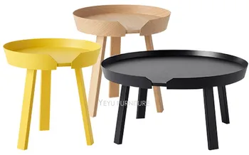 

Minimalist Modern Design Classic Solid Wooden Loft Style Tray Side Table, fashion popular design living room corner Tea Table