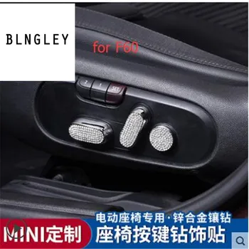 

High-quality Zinc Alloy Diamond insert car Seat control button stickers for mini cooper countryman F60 2017 CAR STYLING