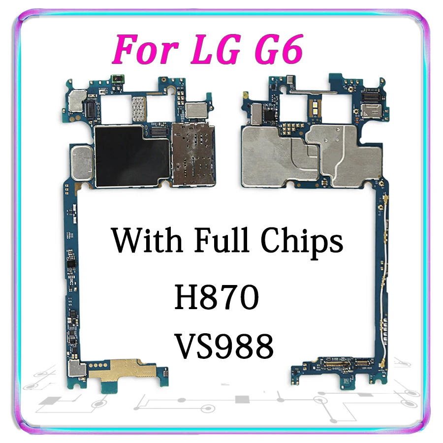 

Original logic board For LG G6 H870 VS988 unlocked motherboard with full chips mainboard Tested well MB