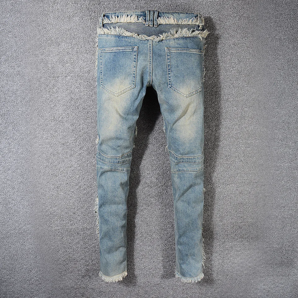 mens fringe jeans