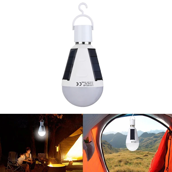 Аварийное портативное освещение, уличный подвесной фонарь, светодиодный светильник на солнечной энергии E27 7 Вт, перезаряжаемый светодиодный фонарь для кемпинга, палатки, рыбалки