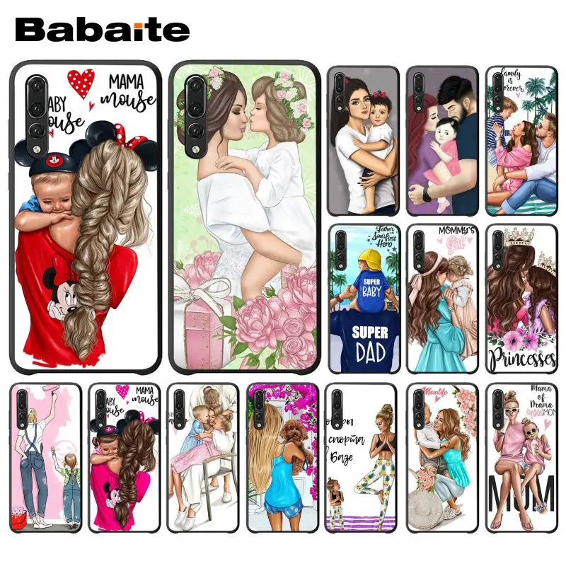 

Babaite Fashion Black Brown Hair Baby Mom Girl Queen Phone Case for Huawei P20Pro P20Lite Mate20Pro P10 Honor10 Mate10Lite