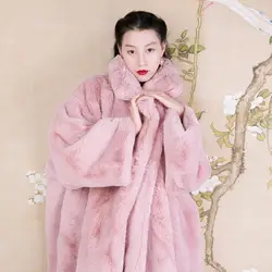 Линетт's CHINOISERIE осень зима оригинальный дизайн для женщин высокое качество Ультра свободные ультра толстый искусственный мех пальто