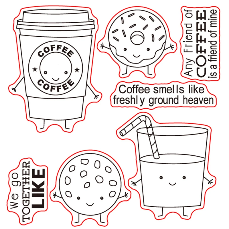 

AZSG Coffee Biscuit Silicone Clear Stamps/Seal For DIY Scrapbooking Decorative Card Making Craft Fun Decoration Supplies