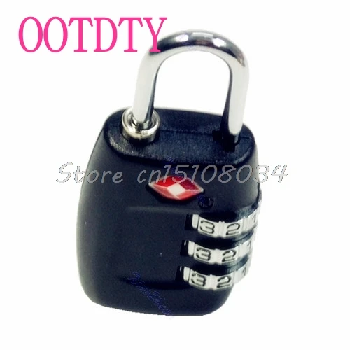 

TSA Resettable 3 Digit Combination Safe Travel Luggage Suitcase Code Lock Black S08 Drop ship