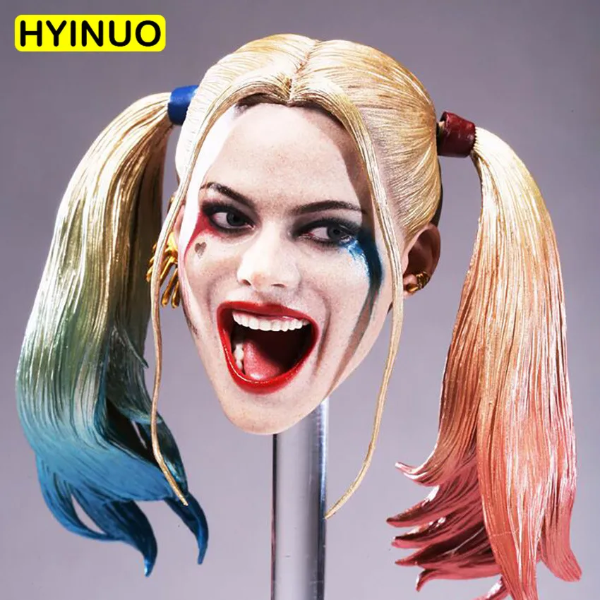 

1/6 Scale Suicide Squad Megamind Sexy Beauty Harley Quinn Head Sculpt Carving Version Model Head play for 12" Action Figure Body