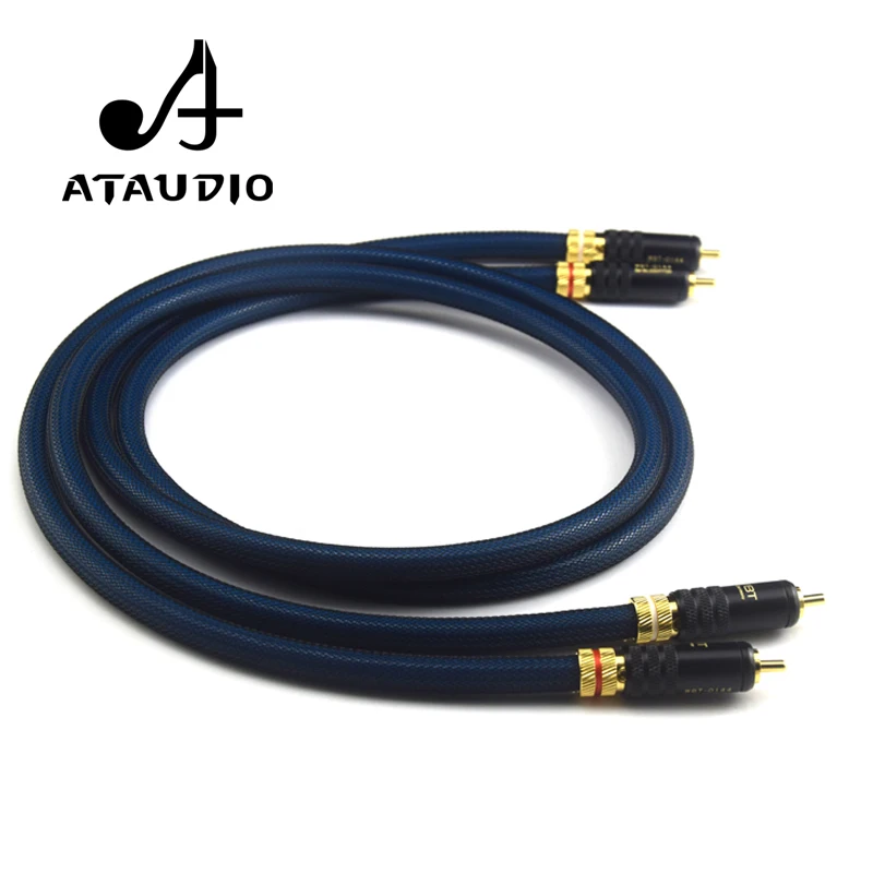  ATAUDIO 1 Pair Rca Cable Siltech G5 Top Grade Silver Plated RCA Male to Male Cable
