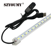 SZYOUMY Самая низкая цена USB 5 V 24 Led 5630 жесткий линейный светильник труба холодный белый/лампа со светом "белый теплый" лампочка ВКЛ/ВЫКЛ. переключатель 200 шт распродажа