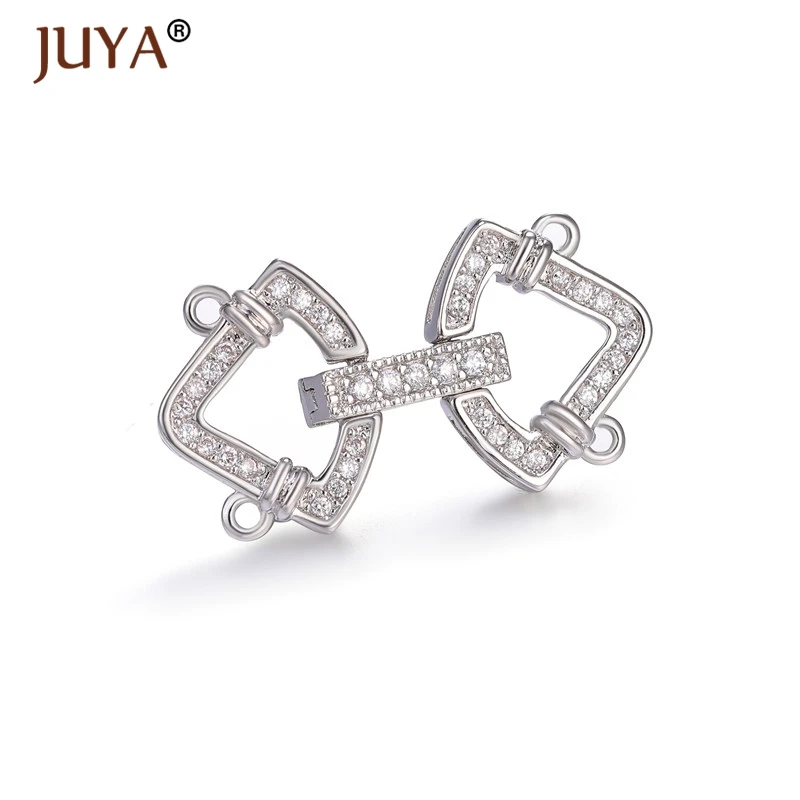 

Fashion Copper Zircon Clasps for Bracelet Necklace Jewelry Making Clasps Connectors Hand Made DIY Multi-Strand Pearl Jewelry