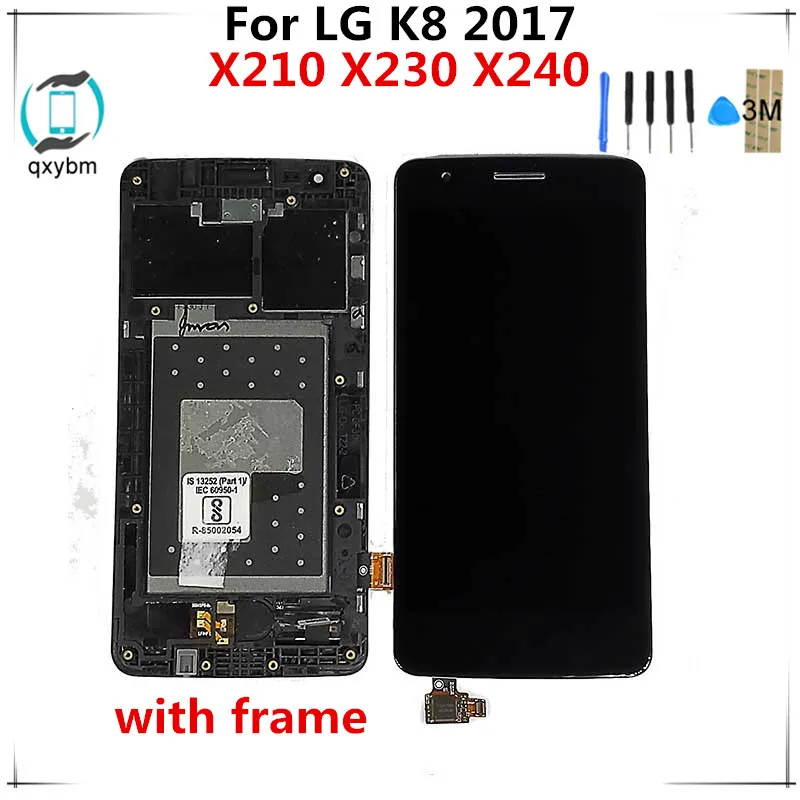 

5" For LG K8 2017 X240H X240DSF X240 X240K X210 X230 LCD Display Touch Screen Digitizer Assembly With Frame For LG K8 2017 LCD