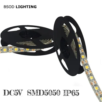 

BOSD Led Backlight for TV LED Strip SMD5050 DC5V 60LED/m IP65 Waterproof Warm White USB Joint Living Room 1meter/roll Led Line