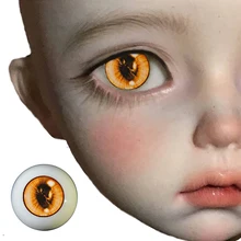 A pair BJd eyes for 1/3 1/4 1/6 bjd Dolls yellow Watercolor cartoon Bjd Eyes for sd Dolls toys eyeball Acrylic EYEs comic 32cm traditional chinese queen dolls pretty girl bjd dolls movies