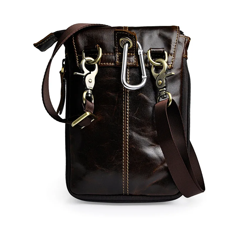 Винтажные мужские маленькие сумки-мессенджеры из натуральной кожи Crazy Horse Повседневная Сумка-Пояс Сумка через плечо поясная сумка