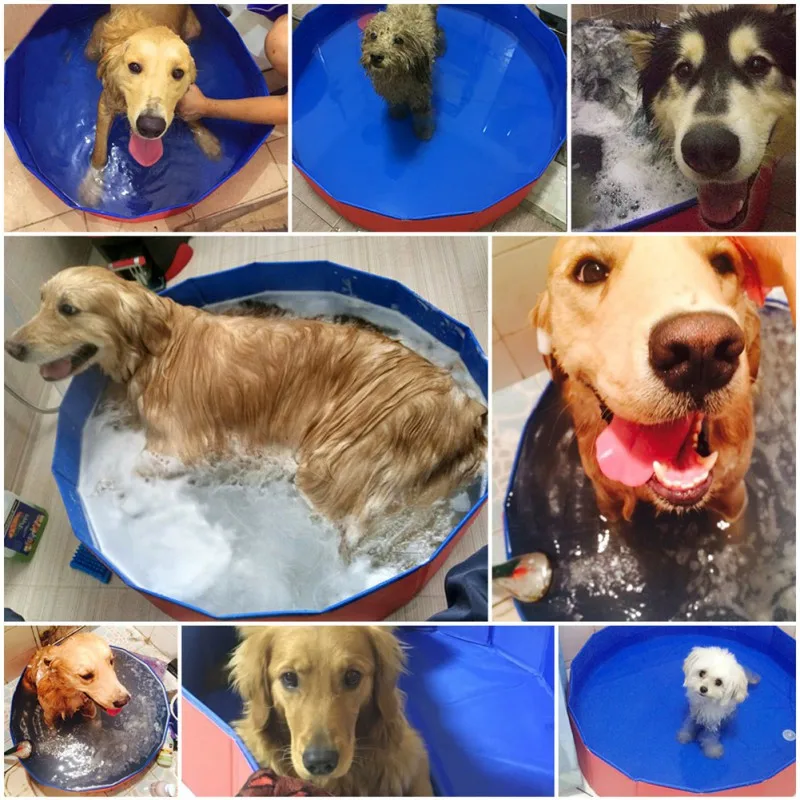 

Fuloon PVC Portable Foldable Dog Cats Bathing Tub Wash Pet Swimming Pool 80*20cm