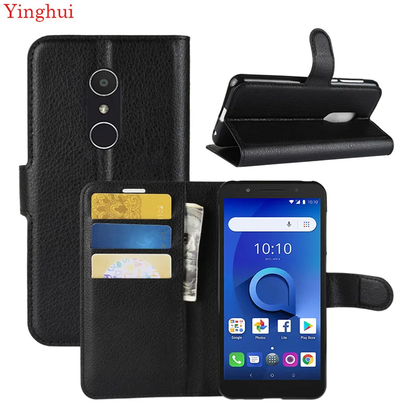 For Alcatel 1X Case Flip Leather Phone High Quality Wallet Stand Cover Filp Cases fingerprint | Мобильные телефоны и
