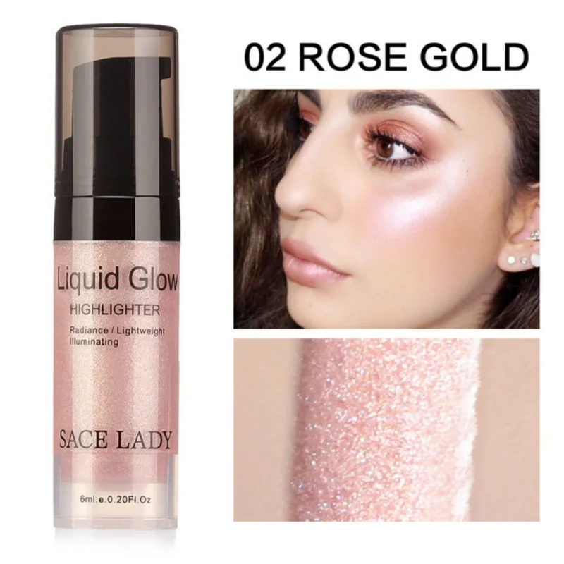 Useful Face Glow Shimmer Liquid Highlighter Waterproof Glitter Brighten Contour Makeup - Цвет: 02