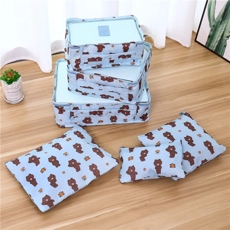 6 قطعة/المجموعة السفر حالات الملابس مرتب حقيبة التخزين مربع الأمتعة حقيبة الحقيبة البريدي الصدرية مستحضرات التجميل الملابس الداخلية المنظم ...