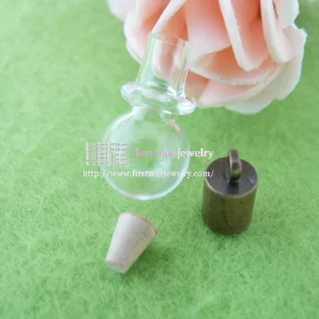 

free shipping! 20*11*5mm ball shape rice vial glass bottle +cap+rubber stopper