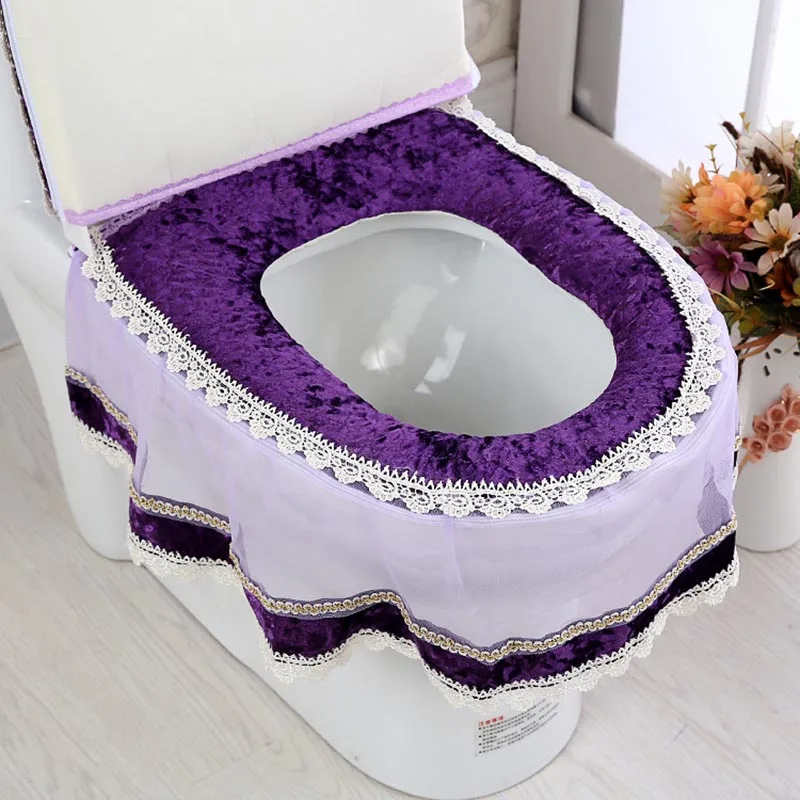 3 шт набор унитаз крышка кружева u-образное пальто прочный WC украшение ...