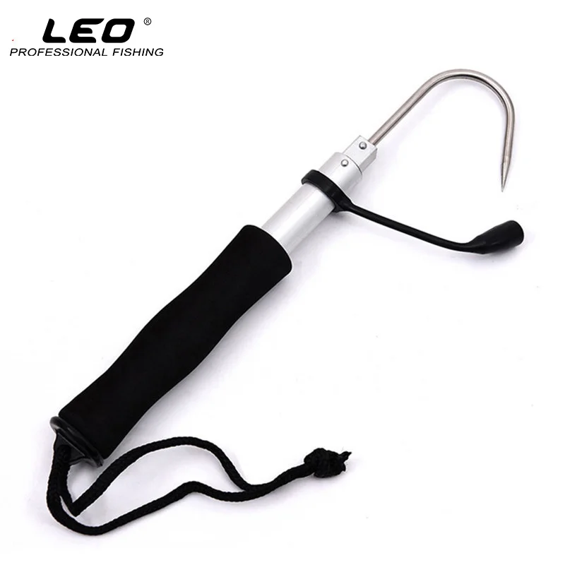 Leo Fishing Hooks 60cm Fine Telescopic Type Stainless Steel Aluminum Alloy Sea Boat Superior Quality Hook Tool | Спорт и развлечения
