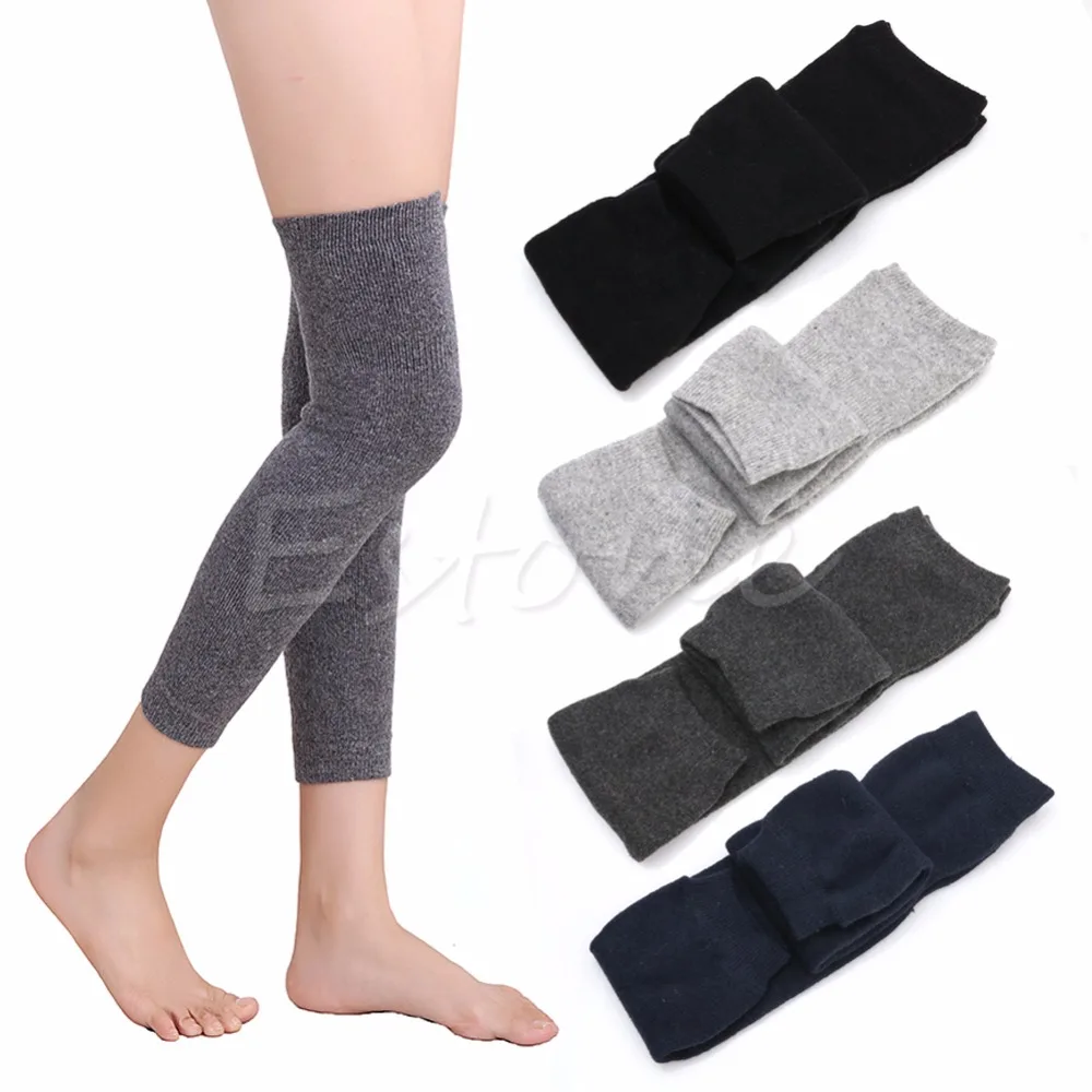 

1 Pair New Women Men Warm Cashmere Wool Knee Warmers Leg Thigh High Socks Pad
