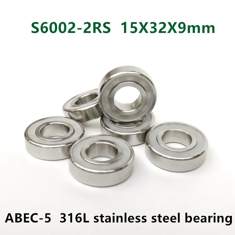 ABEC-5 440c CERAMIC Stainless Steel Bearing 10 PCS S6002-2RS 15x32x9 mm 