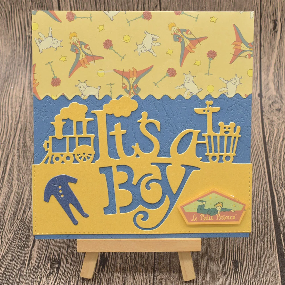

It's a boy Letter Metal Cutting Dies Words for Scrapbooking Album Baby Card Making Paper Embossing Die Cuts