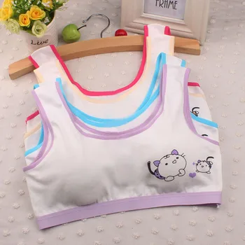 

Cotton Bra New Lovely Girls Printing Underwear Bra Vest Children Underclothes Sport Undies Teens Underwear for Teenager V22%