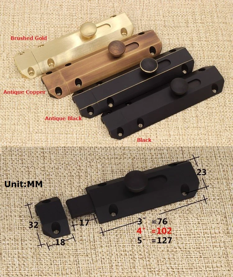 Квадратная латунная дверная защелка защелки болты с винтами мебель медь