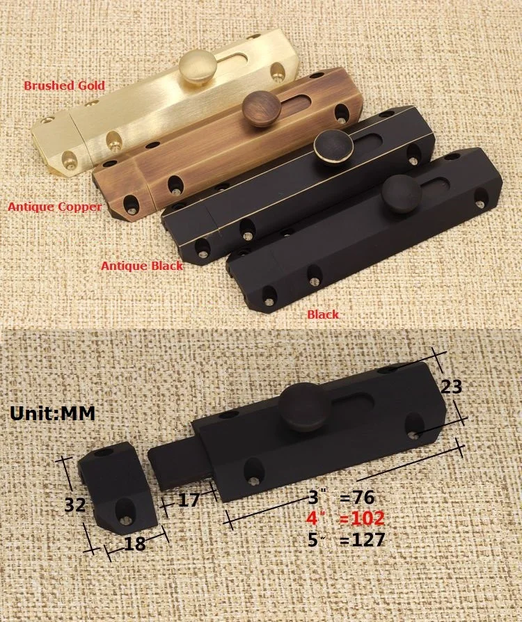 Square Brass Door Latch Latches Bolt Bolts With Screws Furniture Copper