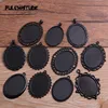  2pcs 30*40mm Inner Size Black Plated 10 Style Big Oval Cabochon Base Setting Charms Pendant Necklace Findings P6591 ► Photo 1/6