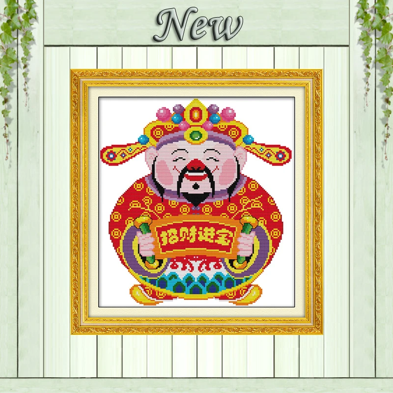 

God of wealth fairy Decor paintings counted printed on canvas DMC 11CT 14CT Chinese Cross Stitch kits needlework embroidery Sets