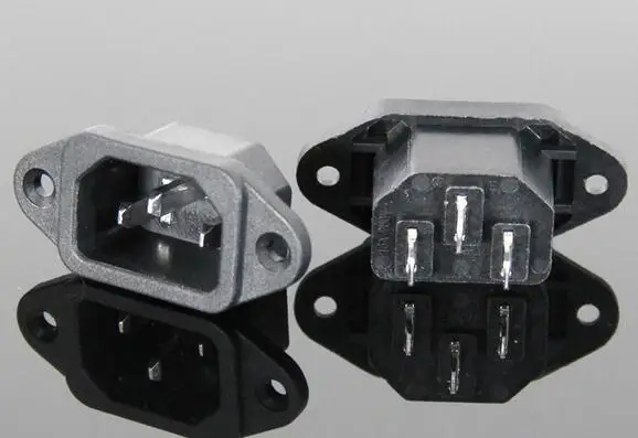 10 шт. разъем питания AC 250 В 10A черный 3 контакта IEC320 C14 вход|inlet|inlet socket |