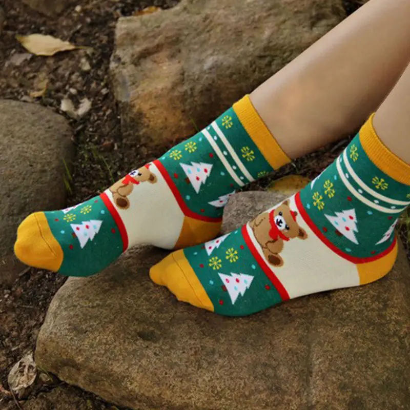 Spring and Autumn Winter Women's Korean  cartoon cotton warm in tube Christmas women's socksn High Quality Woman Socks