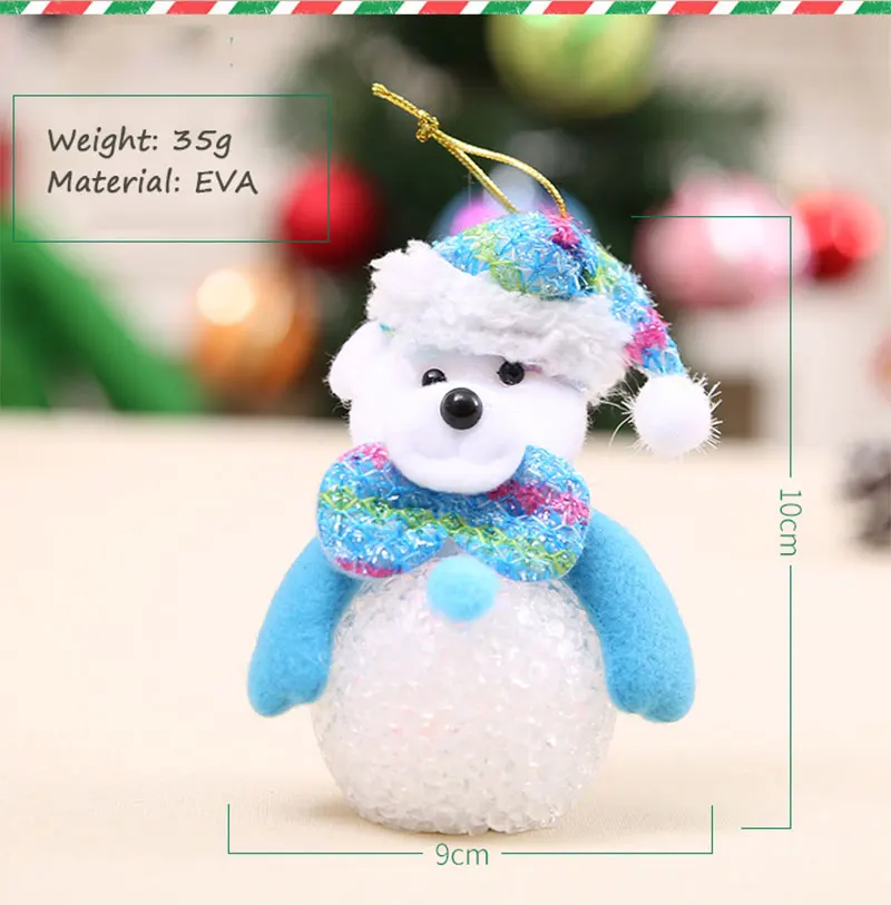New Year Christmas Decoration for Home accessories Glowing EVA Snowman Nightlight Snowman Christmas Tree gifts Navidad Natal (12)