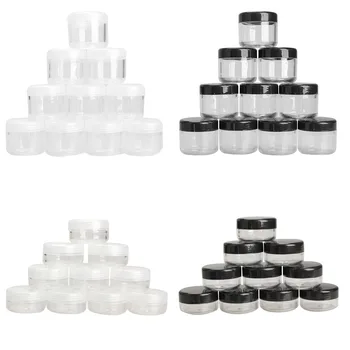 

10Pcs/pack Empty Plastic Clear Cosmetic Jar Pot Eyeshadow Makeup Face Cream Container Mini Box Sample Pots Gel Box 10/20g