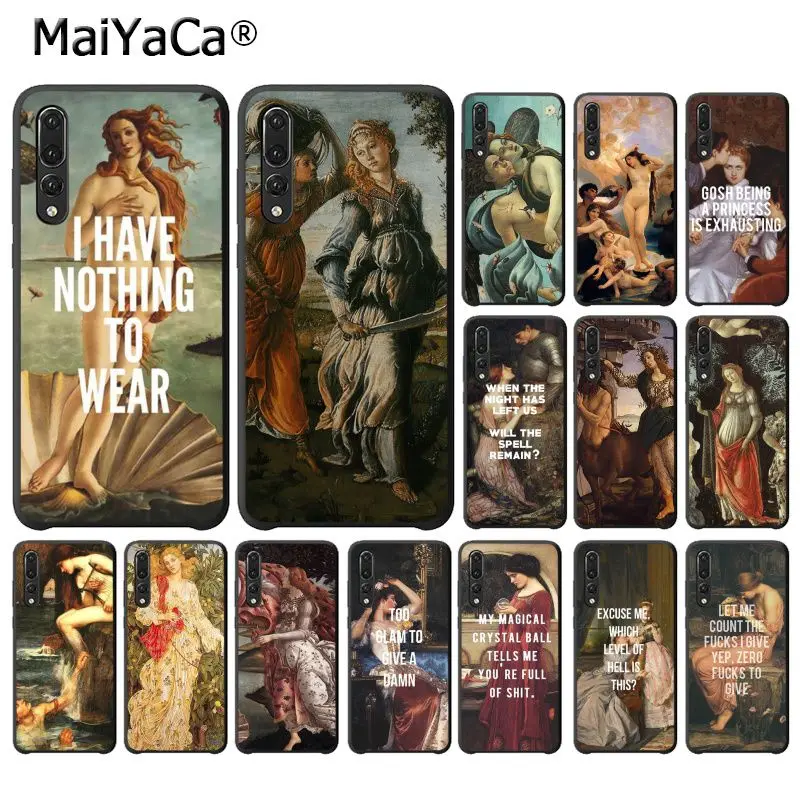 

MaiYaCa Art Paintings The Birth Of Venus Black Phone Case for Huawei P20Lite P10 Plus Mate10Lite Mate20 P20 Pro Honor10 Mate20