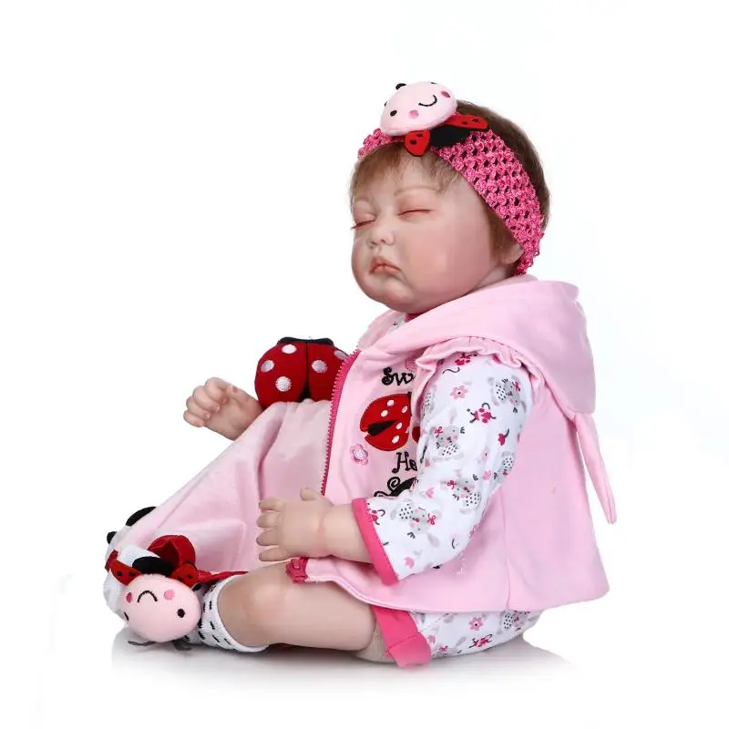 NPKCOLLECTION Reborn Baby Doll игрушка 2" реалистичные силиконовые новорожденные младенцы закрытые глаза Настоящее прикосновение мягкая ткань тела Bebe Bonecas