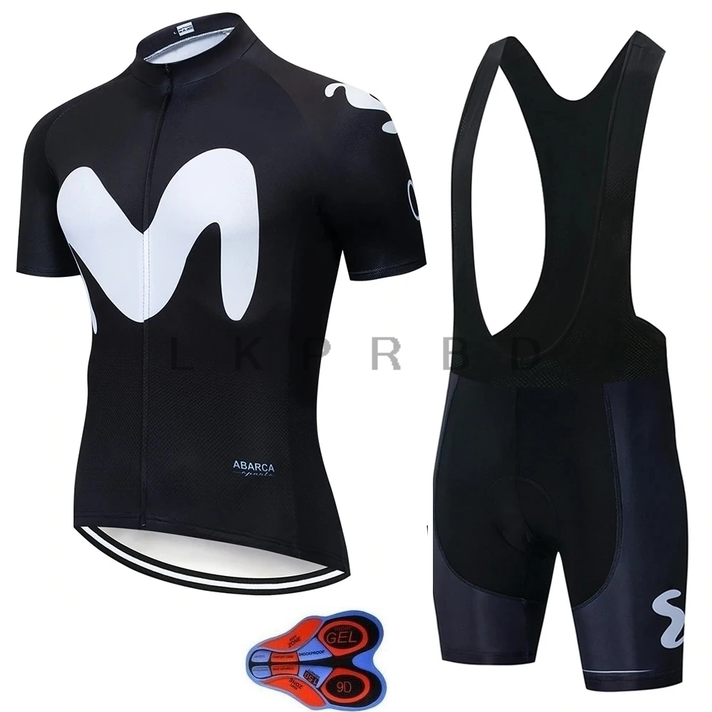 

2019 Movistar 9D GEL Team short-sleeved cycling Jersey suit bib roa ciclismo bicycle suit MTB bike riding MTB Cycle Clothes