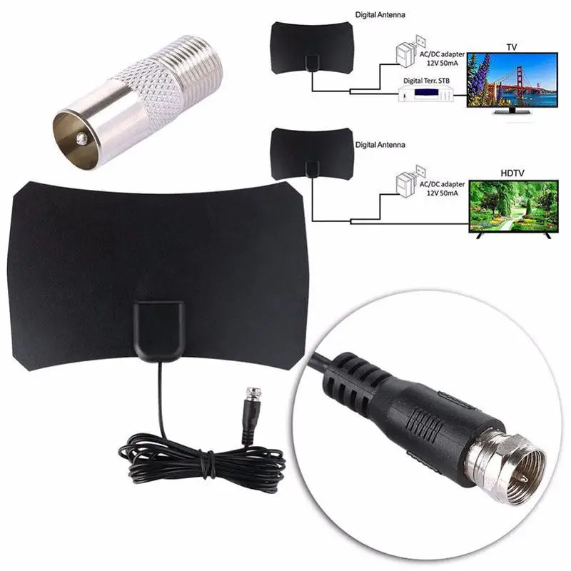 LumiParty Бесплатная ТВ лиса HD цифровой аналоговый D домашняя антенна DVB T T2 VHF УВЧ атск